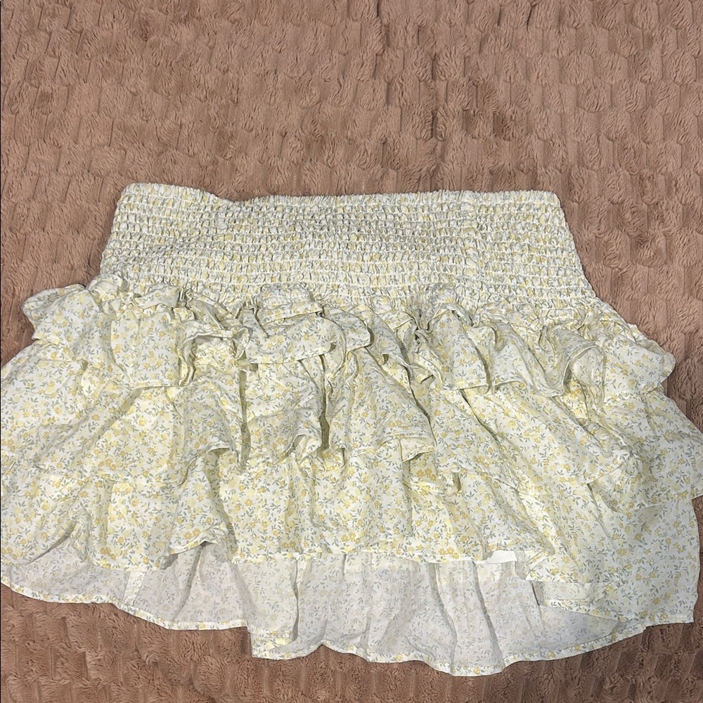 H&M Floral Yellow Mini Skirt